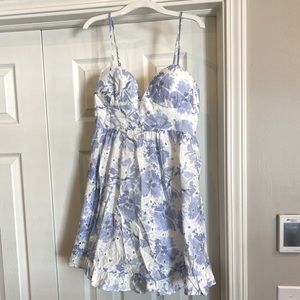 Blue and white eyelet summer/spring formal dress. From Selfie Leslie.
